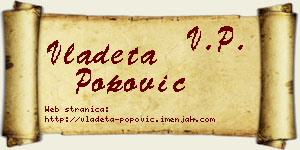 Vladeta Popović vizit kartica